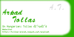 arpad tollas business card